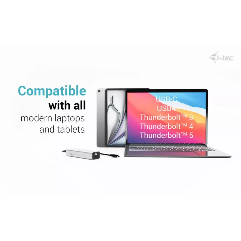 i-tec Metal USB-C nabíjací HUB 5-portový s USB-C Video 8K + Power Delivery 85W