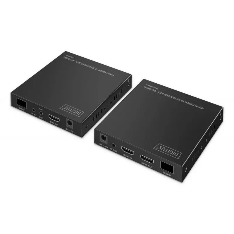 DIGITUS HDMI Fiber Extender Set - 4K/60Hz, 40 km/300m čierny