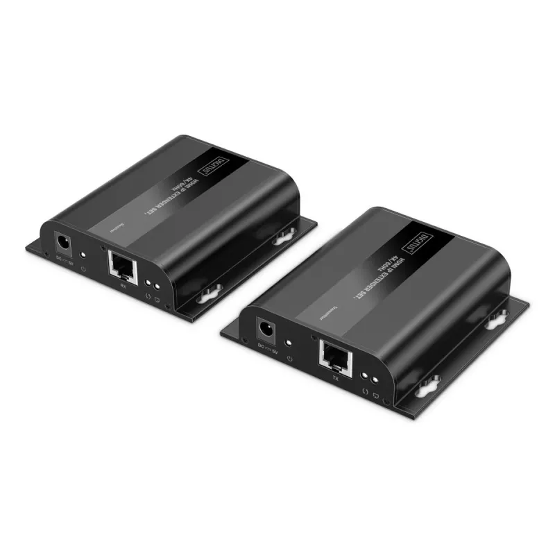 DIGITUS HDMI IP Extender Set - 4K/60Hz 120/200 m, jeden k mnohým, CAT, čierny