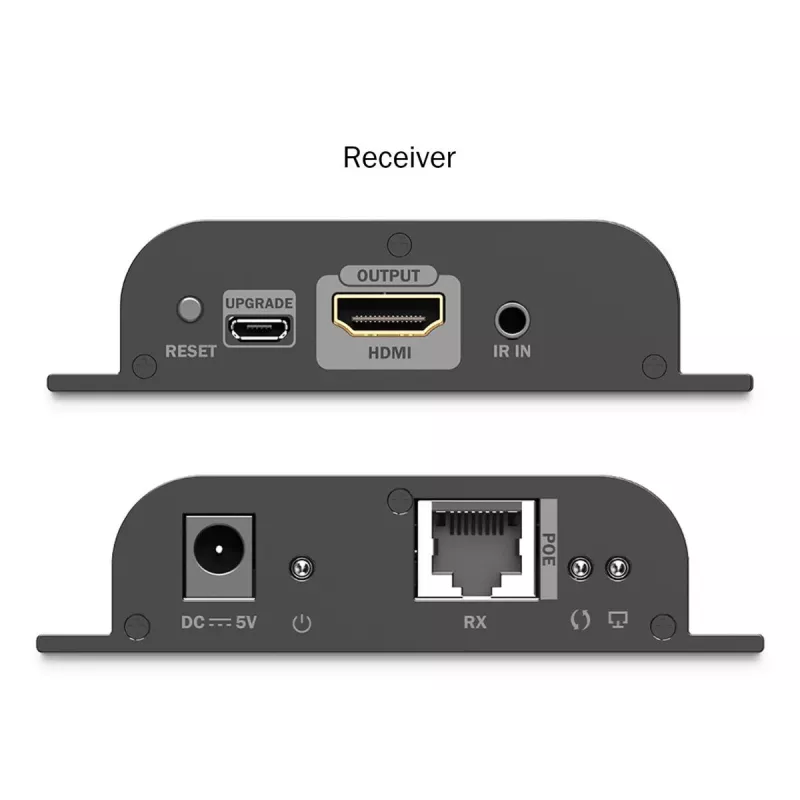 DIGITUS HDMI IP Extender Set - 4K/60Hz 120/200 m, PoE, jeden k mnohým, CAT, čierny