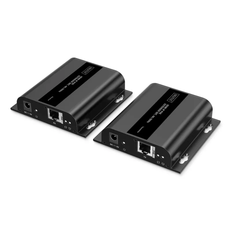 DIGITUS HDMI IP Extender Set - 4K/60Hz 120/200 m, PoE, jeden k mnohým, CAT, čierny