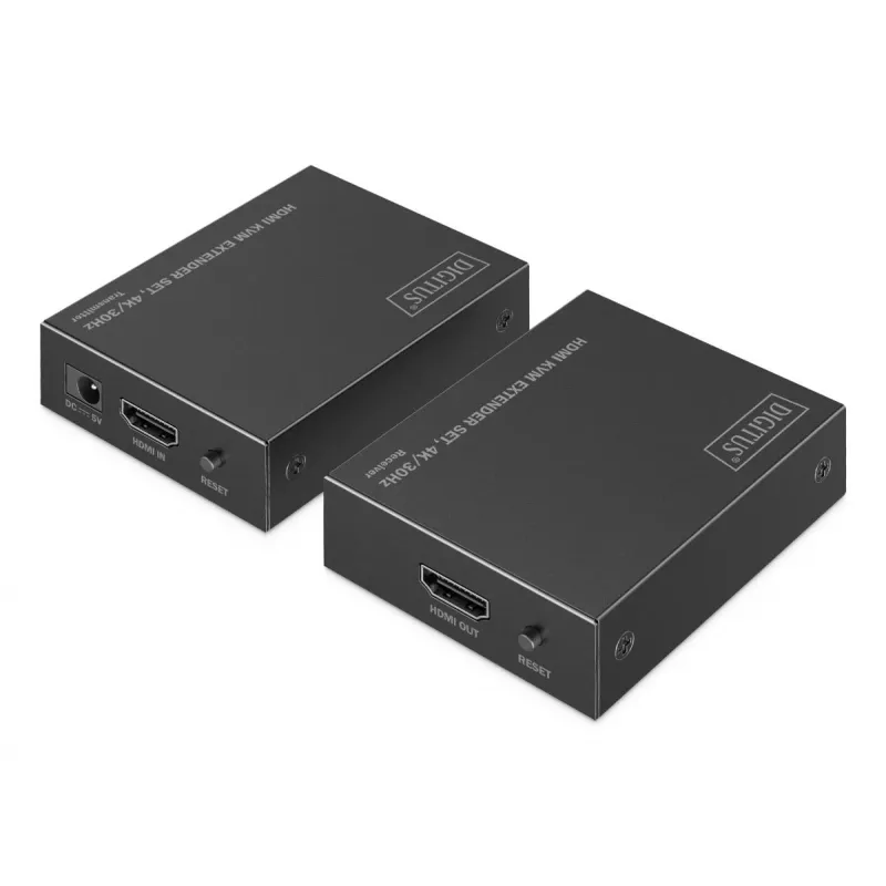 DIGITUS HDMI KVM Extender Set – 4K/30Hz 40/70m PoC CAT čierny