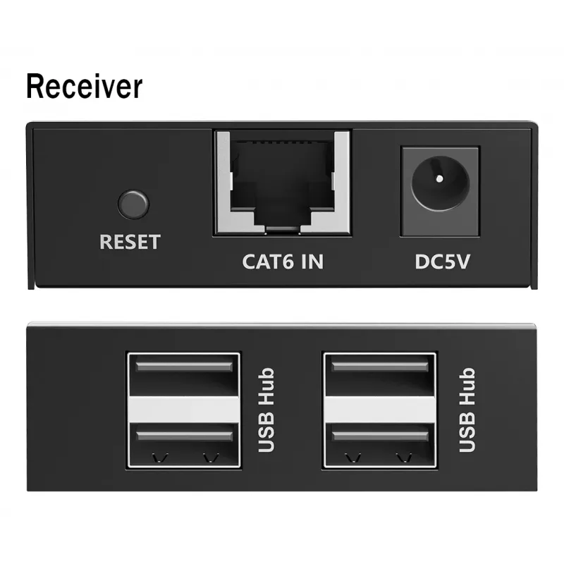 DIGITUS USB Extender - USB 2.0 4x USB-A porty 150m na použitie s káblom CAT6 (alebo vyšším)