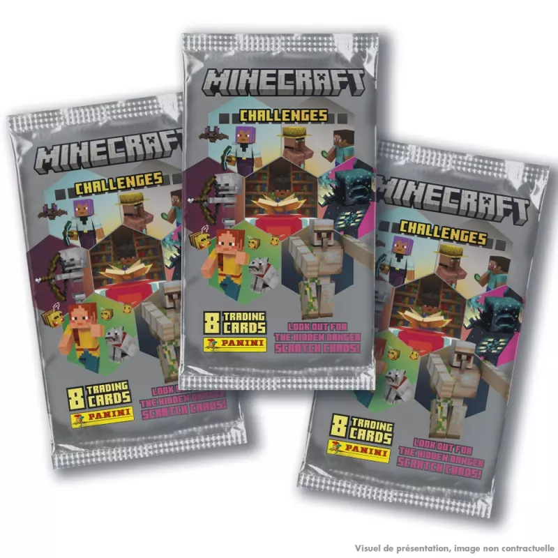 Panini Minecraft zberateľské karty vrecúška v displeji, 18 ks