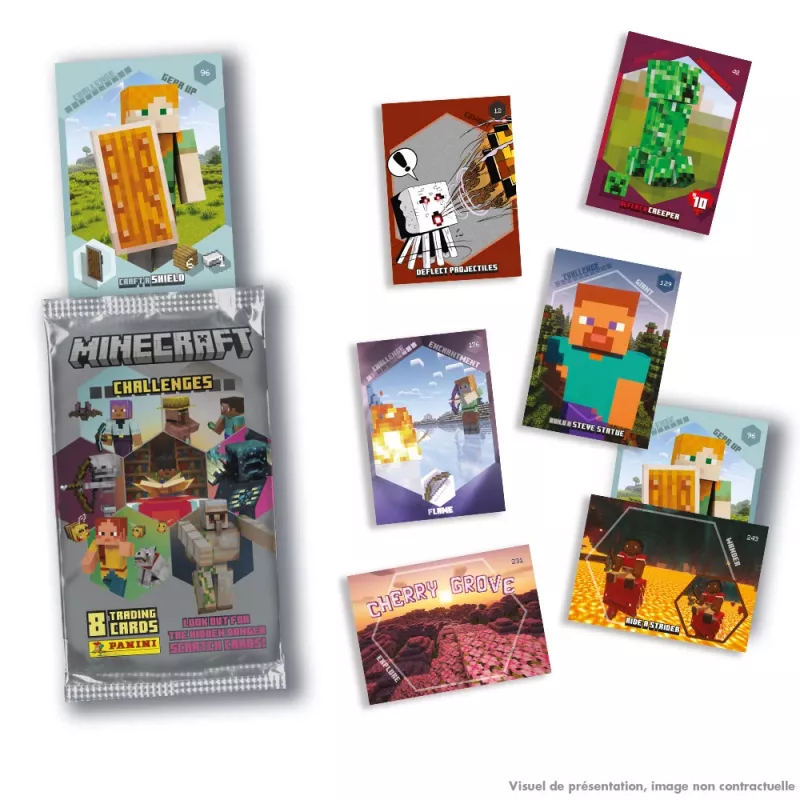 Panini Minecraft zberateľské karty vrecúška v displeji, 18 ks