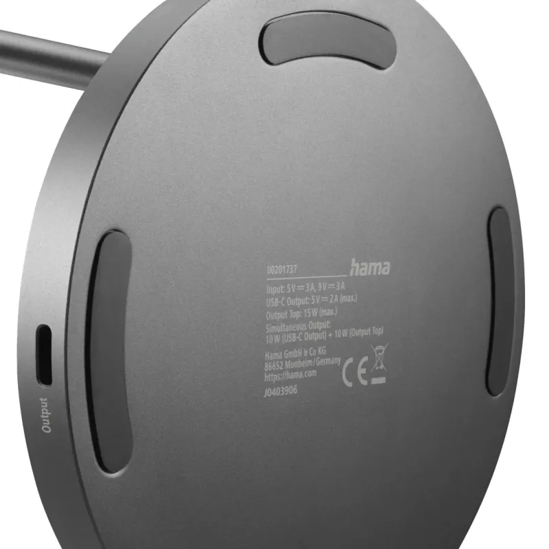 Hama 00201737 mobilná nabíjačka slúchadlá, smartfón čierna USB bezdrôtové nabíjanie rýchle nabíjanie v interiéri