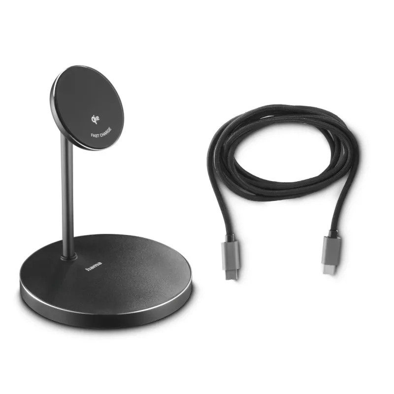 Hama 00201737 mobilná nabíjačka slúchadlá, smartfón čierna USB bezdrôtové nabíjanie rýchle nabíjanie v interiéri