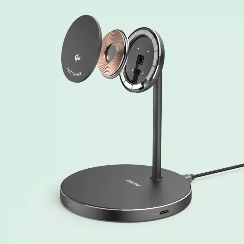 Hama 00201737 mobilná nabíjačka slúchadlá, smartfón čierna USB bezdrôtové nabíjanie rýchle nabíjanie v interiéri