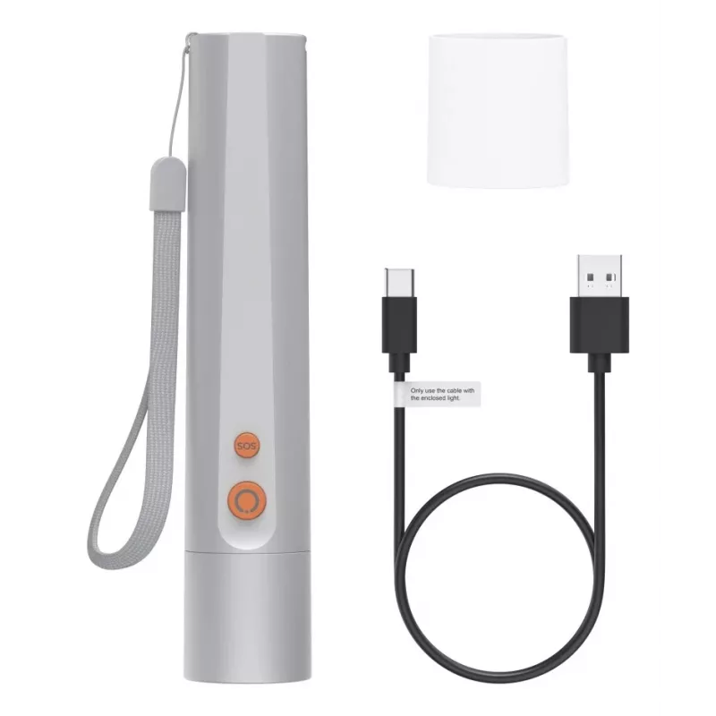 Ručná baterka Hama FL350-C strieborná LED 3W USB nabíjateľná
