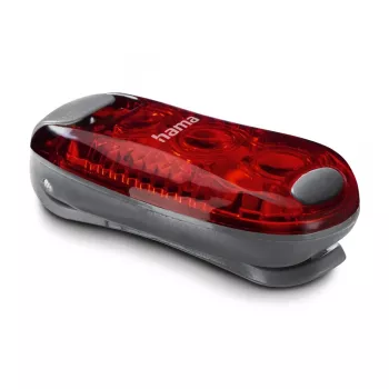 Hama LED výstražné svetlo s klipom, 2 ks, 3 režimy svietenia, IP44, batéria CR2032, čierne/červené