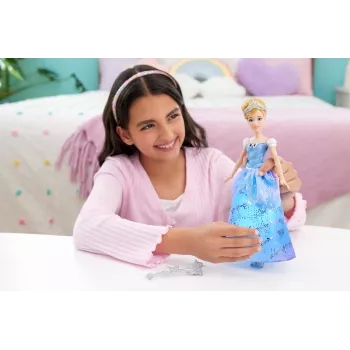 Disney Princess Zázračné plesové šaty Cinderella módna bábika so svetlom a zvukom, inšpirovaná filmom