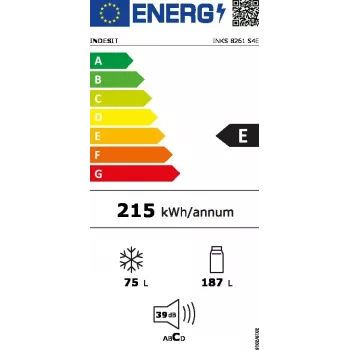 Chladnička Indesit INKS 8261 S4E strieborná 262 L E