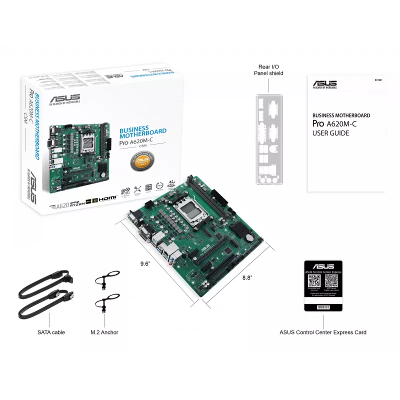 Základná doska ASUS PRO A620M-C-CSM AMD A620 Socket AM5 micro ATX
