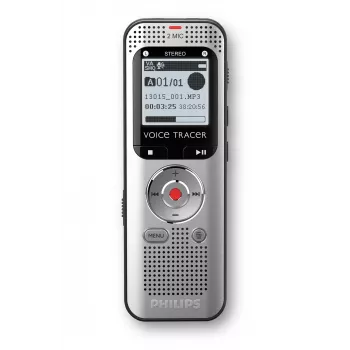 Diktafón Philips Voice Tracer DVT2015 Interná pamäť Flash karta strieborná 2370 h doba nahrávania