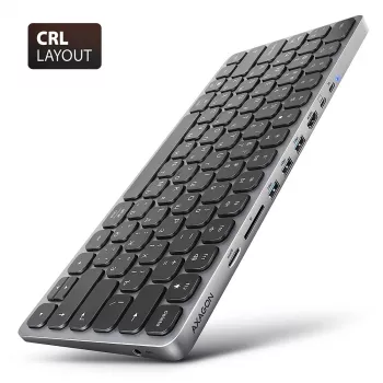 Axagon HMC-KB-CRL, USB 5Gbps hub s klávesnicou, HDMI 4K/60Hz, 3x USB-A, SD/mSD, Audio, PD100, cyrilské rozloženie