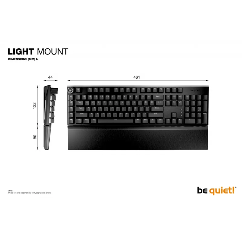 be quiet! Light Mount Silent Linear US ANSI klávesnica herná USB QWERTY US English čierna
