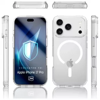 Ochranné puzdro 3MK Armor MagCase pre Apple iPhone 17 Pro, magnetické uchytenie, priehľadná/čierna dymová