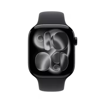 Apple Watch GPS + Cellular 46mm Jet Black hliníkové puzdro s čiernym športovým remienkom S/M