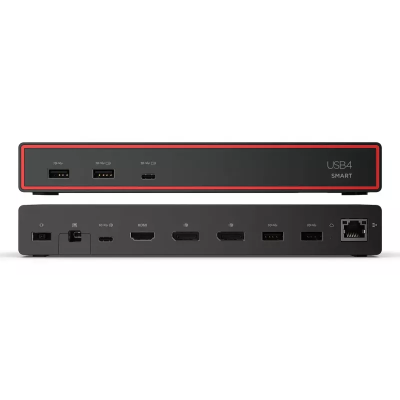 Dokovacia stanica Lenovo ThinkPad USB4 Smart Dock 5500 – USB4 host, 4x USB-A Gen2, HDMI, Gigabit Ethernet, 135W napájací zdroj, Eclipse čierna