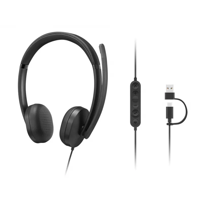 Lenovo VoIP headset 5000 káblový head-band kancelária/call centrum USB Type-C čierny