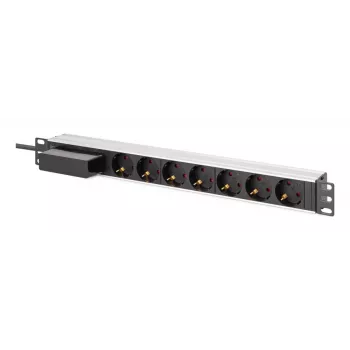 DIGITUS PDU - 1U hliníkový rackmount 7x bezpečnostná zásuvka 16A 4000W 250VAC 50/60Hz 1x istič