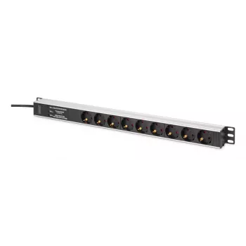 DIGITUS PDU - hliníkový rackový frekvenčný filter 2 m 16 A 3600 W 230 V AC 50/60 Hz 7x bezpečnostná 2x zásuvka