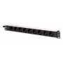 DIGITUS PDU - 1U hliníkový rackmount 8x ochranná zásuvka 1x výstup 16A 230VAC 50/60Hz konektor IEC C20