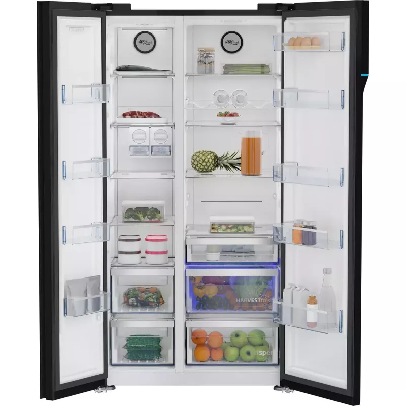 Beko GN163140ZGBN Side-by-Side chladnička voľne stojaca 558 L čierna