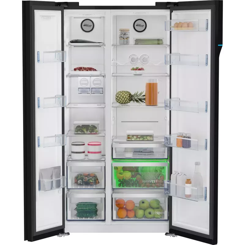 Beko GN163140ZGBN Side-by-Side chladnička voľne stojaca 558 L čierna