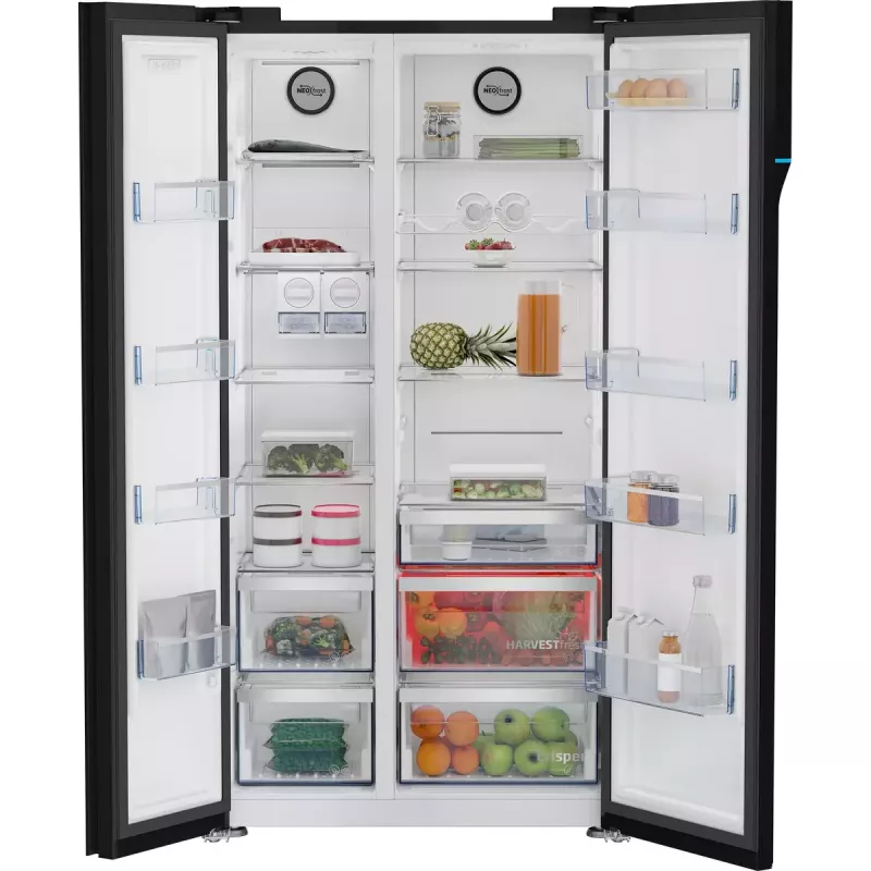 Beko GN163140ZGBN Side-by-Side chladnička voľne stojaca 558 L čierna