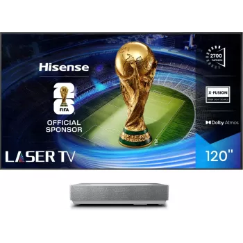 Projekčný televízor Hisense 120L5ND ultra krátka projekčná vzdialenosť 2700 ANSI lúmenov DLP UHD 4K (3840x2160) čierna, strieborná 3D