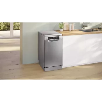 Voľne stojaca umývačka riadu Bosch Serie 6 SPS6EMI21E — Slimline 45 cm, 10 súprav riadu, 8 programov, energetická trieda B
