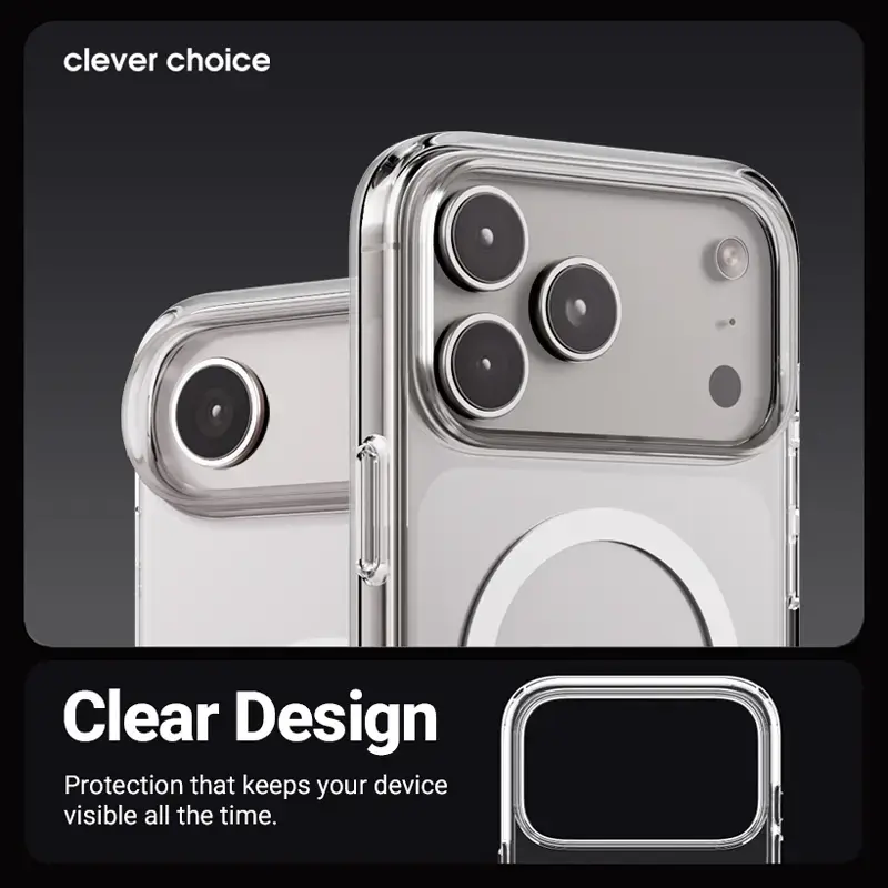 Crong Clear MAG kryt puzdro s MagSafe pre iPhone 17 Pro transparentný CRGCLRMIP1763PTRS