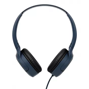 Káblový binaurálny headset JVC HA-S33UCAU, hlavový most, USB-C, 2 meniče 2,97 cm, 20–20000 Hz, kábel 1,2 m, modrý