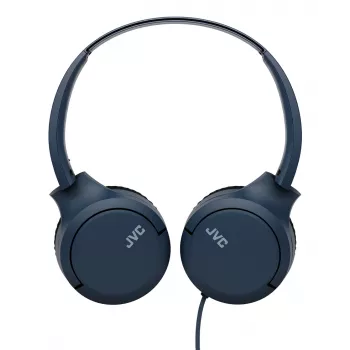 Káblový binaurálny headset JVC HA-S33UCAU, hlavový most, USB-C, 2 meniče 2,97 cm, 20–20000 Hz, kábel 1,2 m, modrý