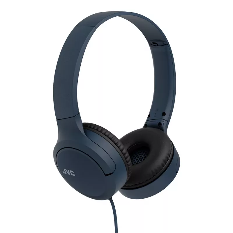 Drôtové slúchadlá na uši JVC HA-S33UC-AU USB-C s mikrofónom a ovládačom, kábel 1,2 m, modré
