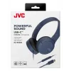 Drôtové slúchadlá na uši JVC HA-S33UC-AU USB-C s mikrofónom a ovládačom, kábel 1,2 m, modré