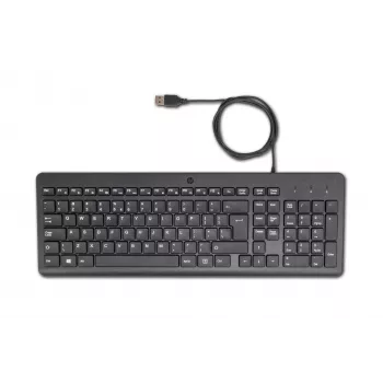HP 150 káblová klávesnica, Full-Size (100 %), káblová, USB, mechanická, QWERTY, čierna
