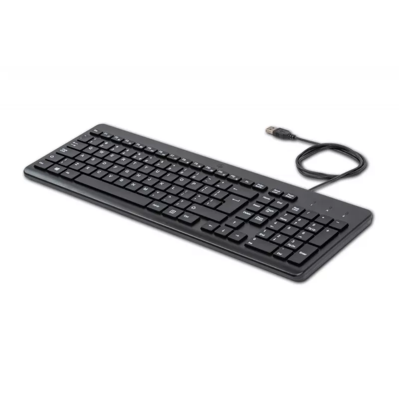HP 150 káblová klávesnica, Full-Size (100 %), káblová, USB, mechanická, QWERTY, čierna