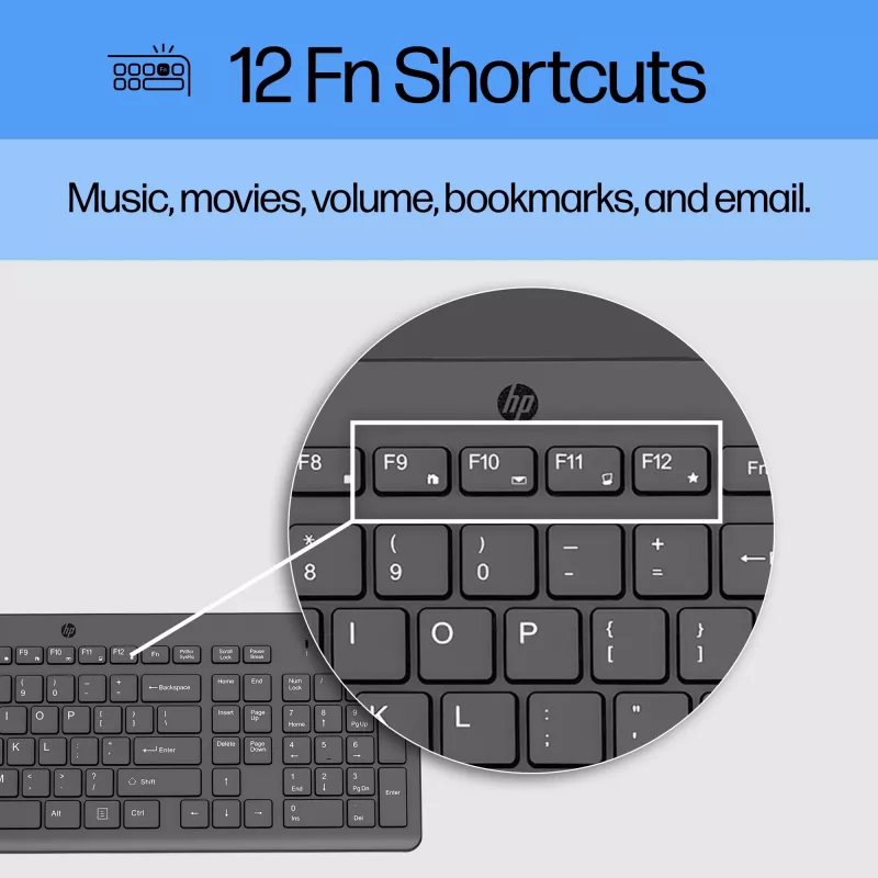 HP 150 káblová klávesnica, Full-Size (100 %), káblová, USB, mechanická, QWERTY, čierna
