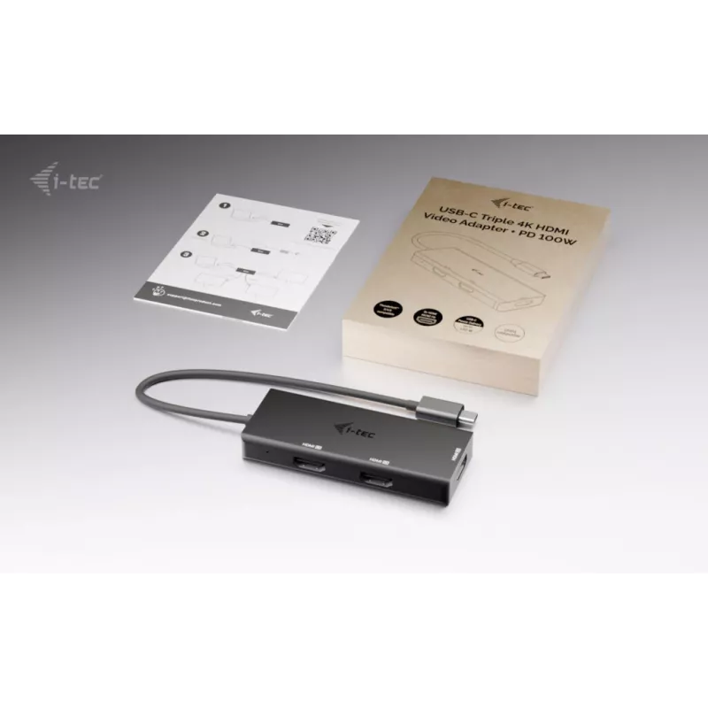 i-tec USB-C Triple 4K HDMI video adaptér, Power Delivery 100W