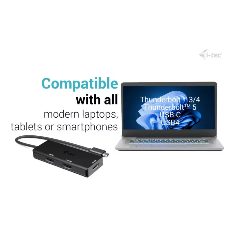 i-tec USB-C Triple 4K HDMI video adaptér, Power Delivery 100W