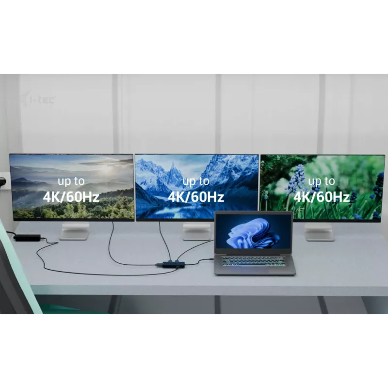 i-tec USB-C Triple 4K HDMI video adaptér, Power Delivery 100W