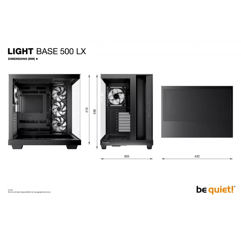 PC skriňa be quiet! Light Base 500 LX čierna Midi Tower ATX 3x 120mm ventilátory