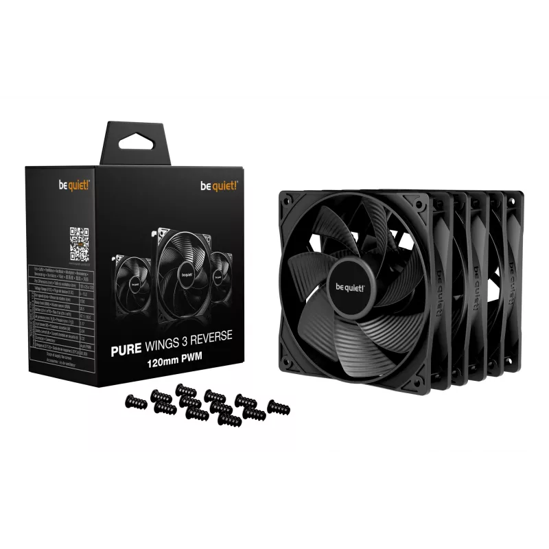 be quiet! Pure Wings 3 120mm | PWM Reverse trojbalík ventilátorov do počítačovej skrine 12 cm čierna 3 kusy