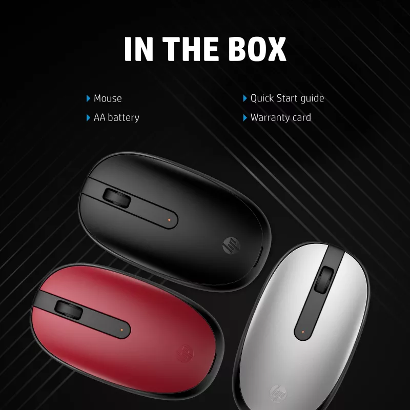 HP 240 čierna Bluetooth myš, obojručná, optická, Bluetooth, 1600 DPI, čierna
