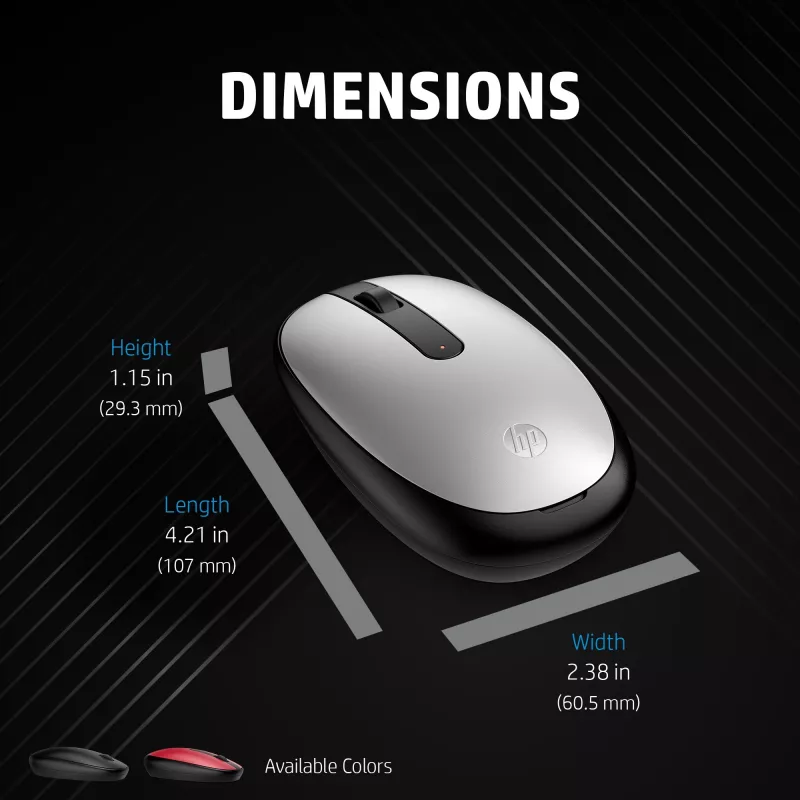 HP 240 čierna Bluetooth myš, obojručná, optická, Bluetooth, 1600 DPI, čierna