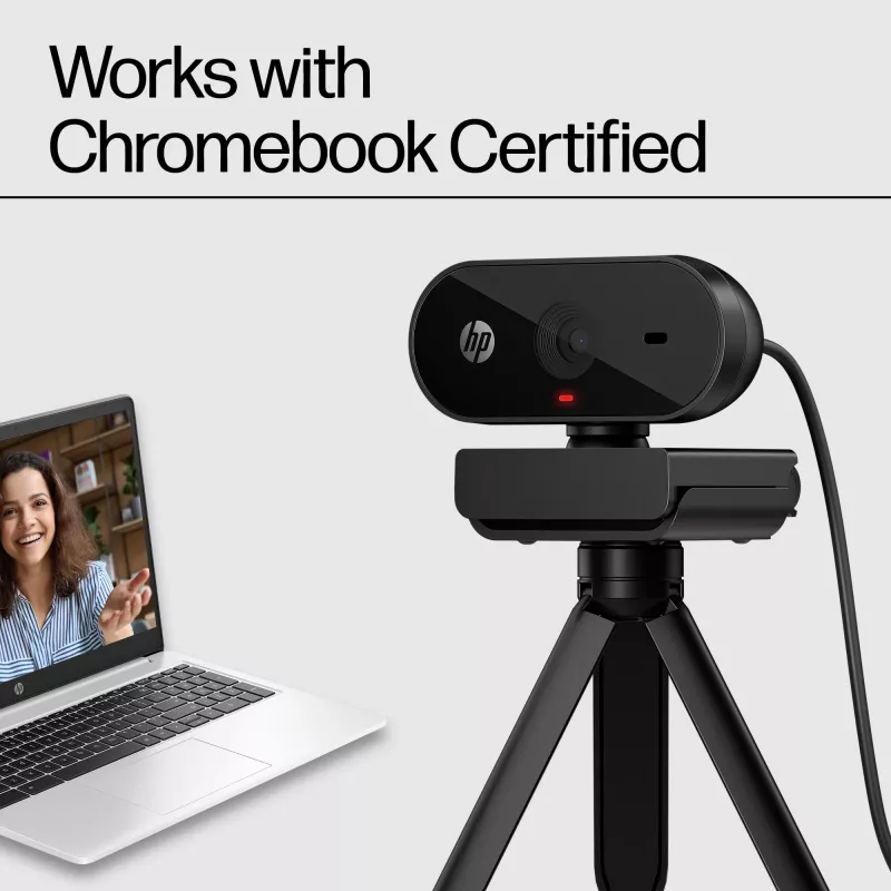 HP 320 FHD webkamera, 1920 x 1080 pixelov, Full HD, 30 fps, domácnosť, USB, čierna