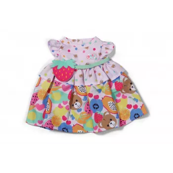 Šaty pre bábiky ZAPF BABY born Kleid Früchte pre 43 cm bábiky, viacfarebné, skladacie, vek 3+