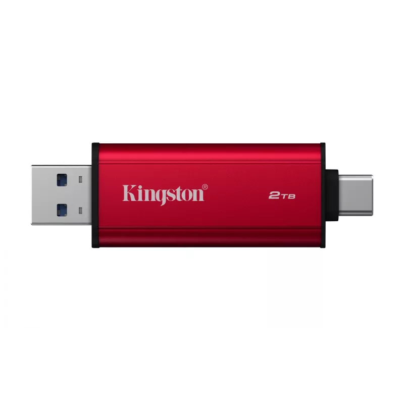 Externý SSD Kingston 2 TB Dual USB-A/USB-C, USB 3.2 Gen 2, čítanie 1050 MB/s, zápis 950 MB/s, čierna/červená